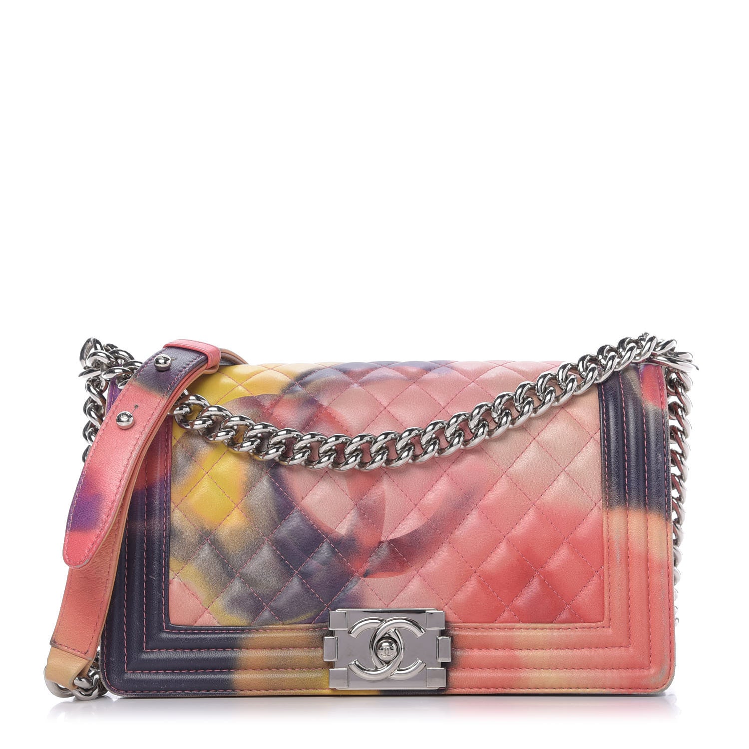 Chanel Printed Lambskin Quilted Medium Flower Power Boy Flap 1 of 10