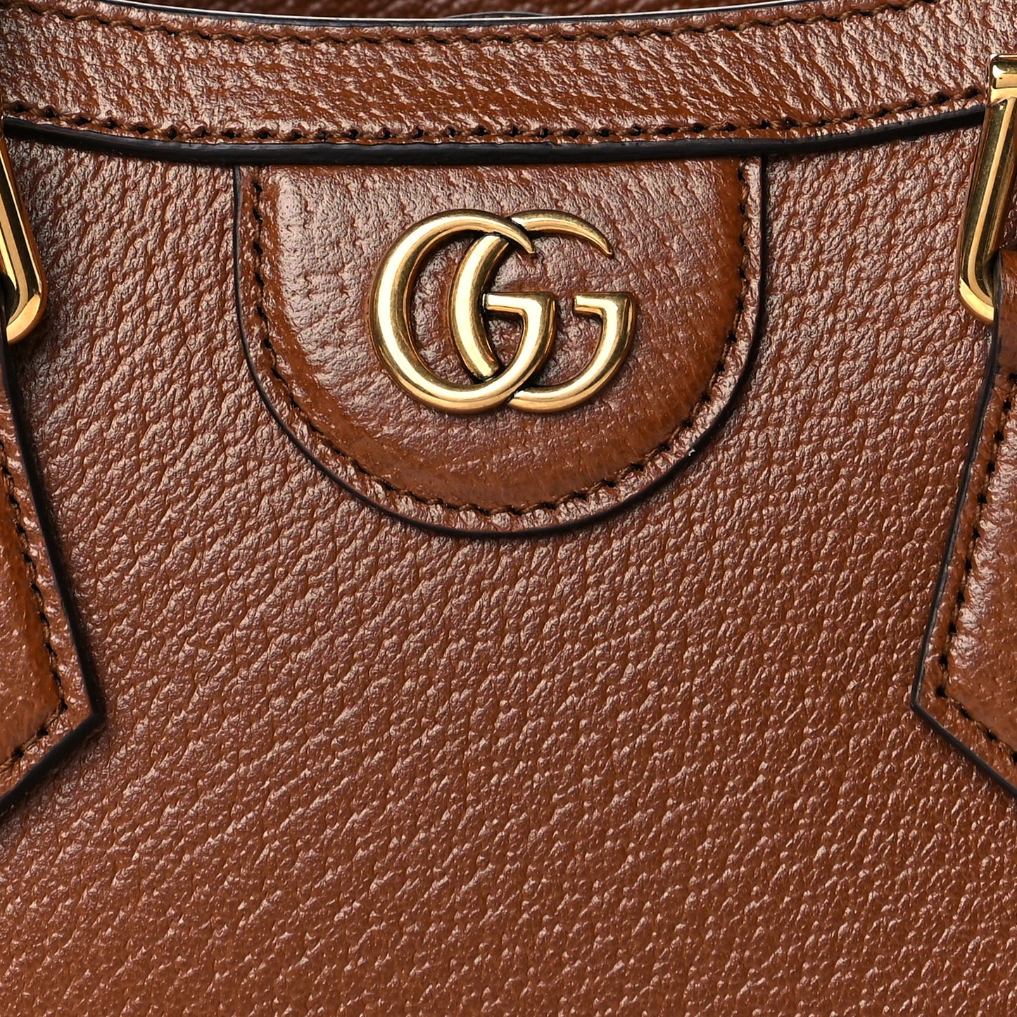 Textured Dollar Calfskin Web Mini Diana Tote Bag Cuir Black