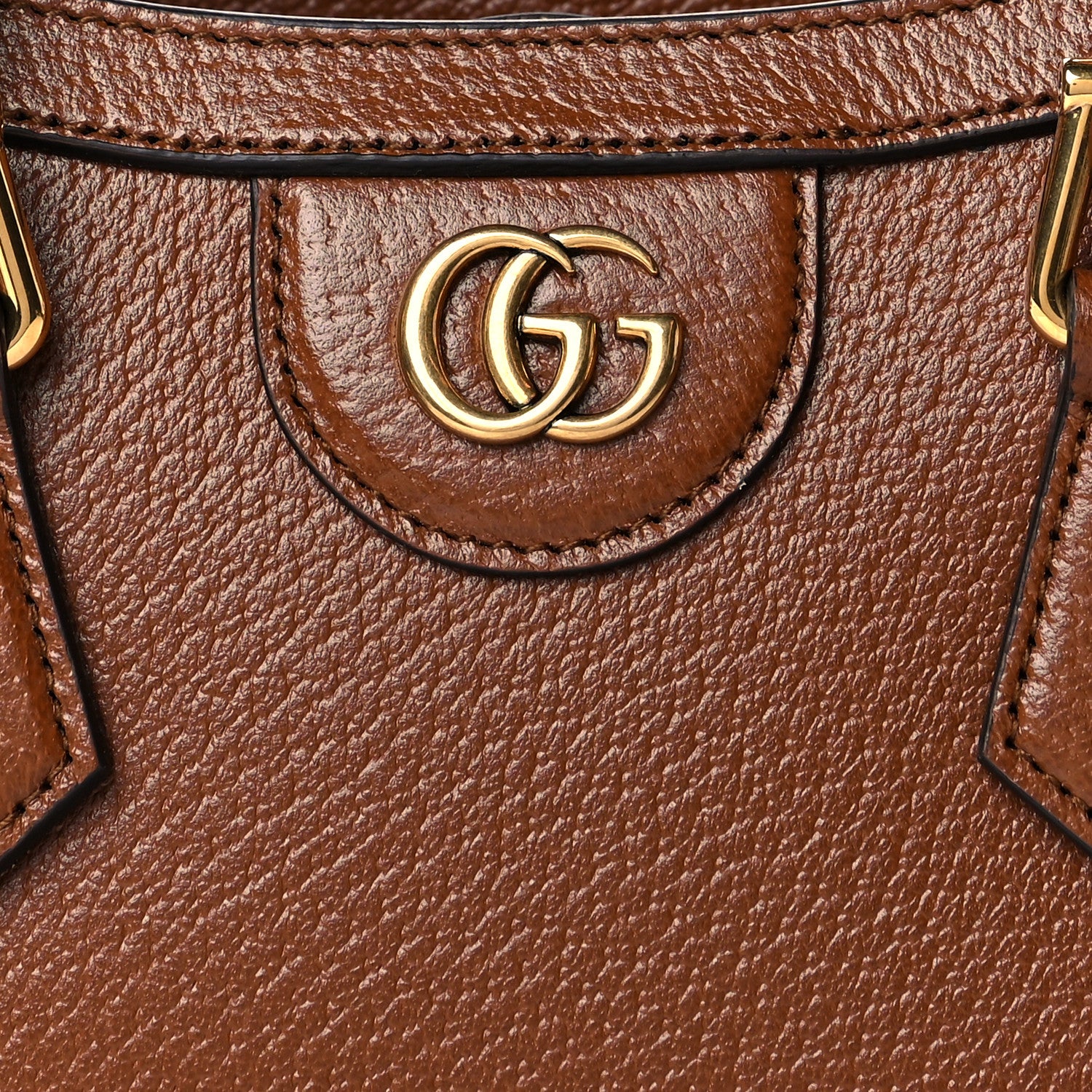 Gucci Textured Dollar Calfskin Web Mini Diana Tote Bag Cuir Black 8 of 11