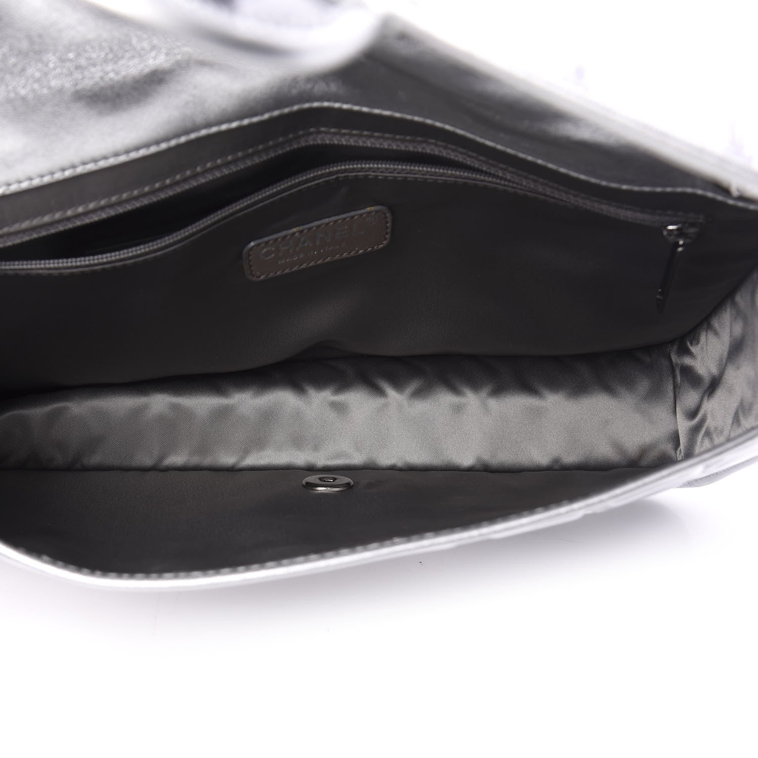 Chanel Vinyl Large Ice Cube Flap Silver 6 of 13