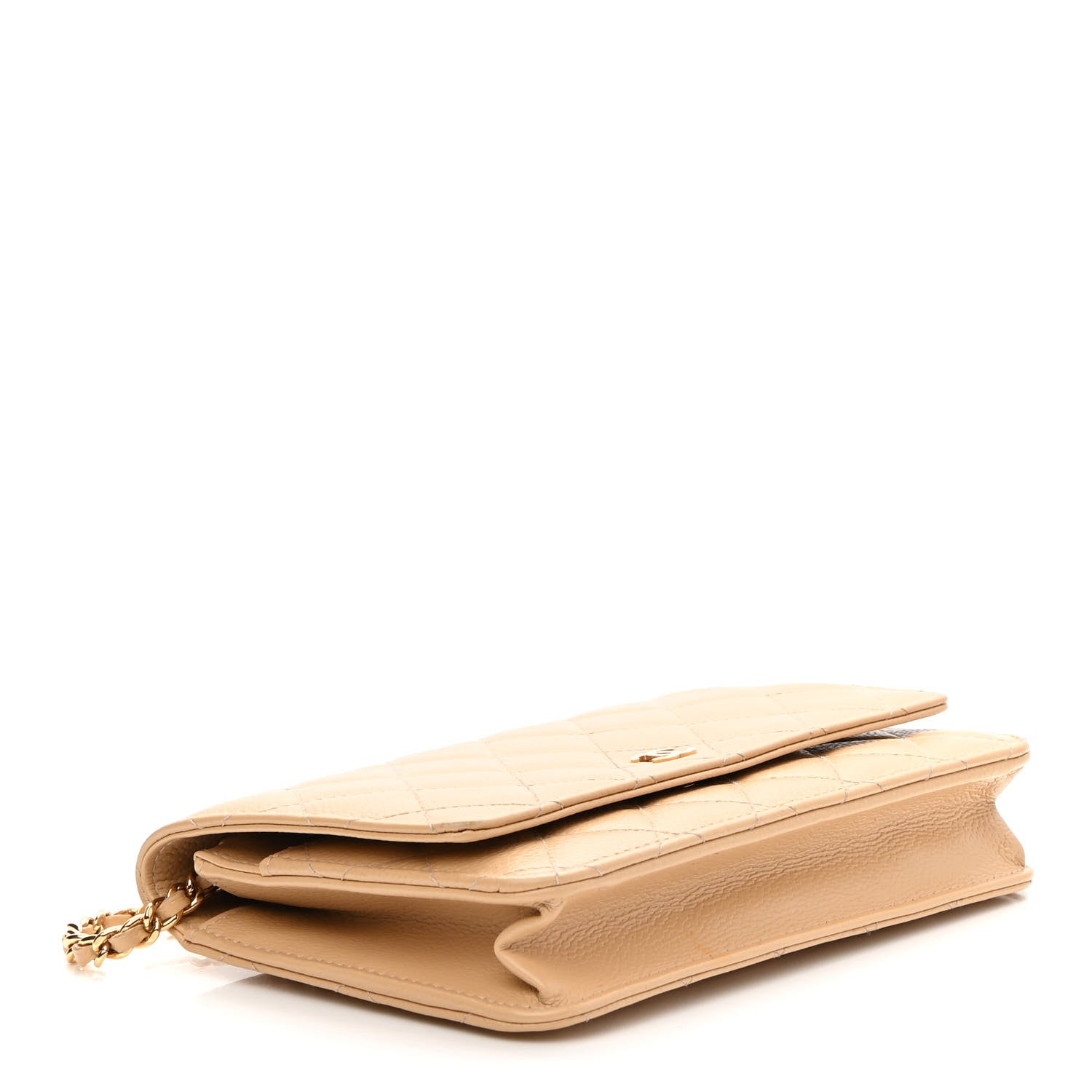 Chanel Caviar Quilted Wallet On Chain WOC Beige 4 of 10