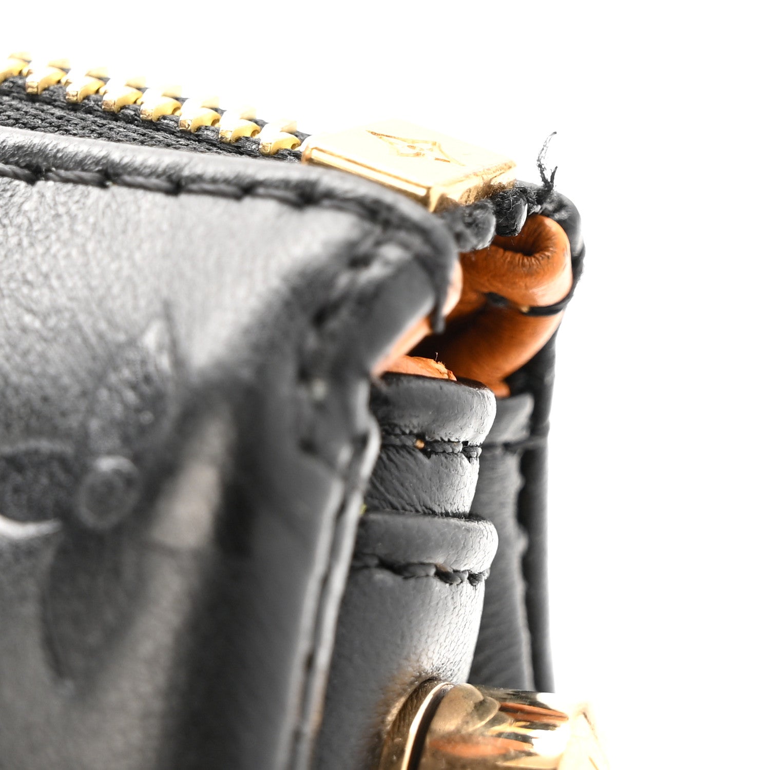 Louis Vuitton Lambskin Embossed Monogram Coussin MM Black 12 of 19
