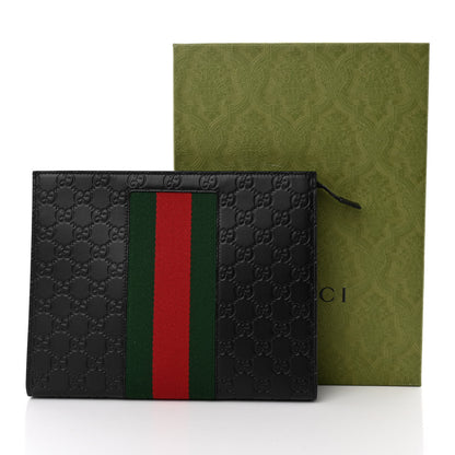 Gucci Guccissima Signature Web New Web Cosmetic Case Black 7 of 7