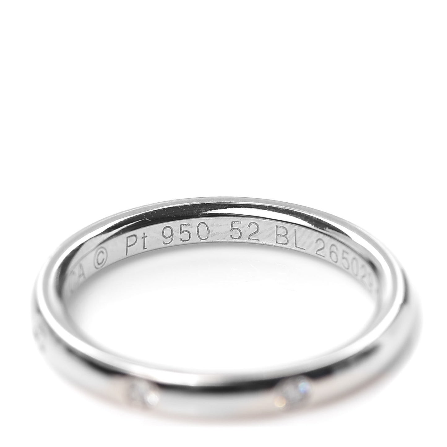 Platinum Diamond Tendrement Etoiles Wedding Band Ring 52 6