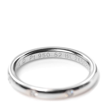Van Cleef & Arpels Platinum Diamond Tendrement Etoiles Wedding Band Ring 52 6 4 of 5