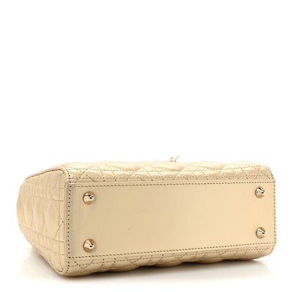 Christian Dior Iridescent Metallic Lambskin Cannage Small My ABCDior Lady Dior Platinum 4 of 12