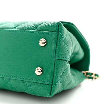 Chanel Caviar Quilted Mini Coco Handle Flap Green 10 of 11