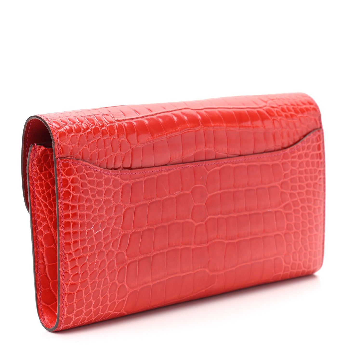 Shiny Alligator Constance Long Wallet Geranium