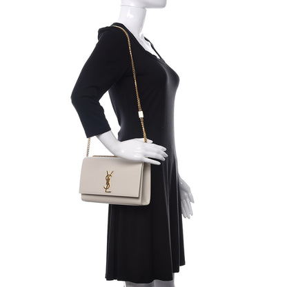 Saint Laurent Grain De Poudre Medium Classic Monogram Kate Satchel Crema Soft 2 of 9
