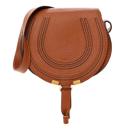 Chloe Grained Calfskin Small Marcie Saddle Bag Tan 1 of 11