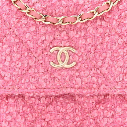 Chanel Tweed Quilted Flap Chain Waist Bag Pink 7 of 10