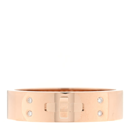 Hermes 18K Rose Gold Diamond PM Kelly Ring 54 7 1 of 5