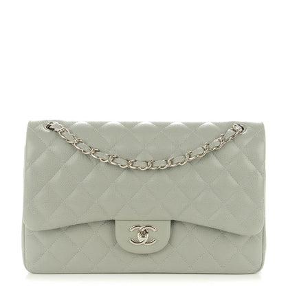 Chanel Caviar Quilted Jumbo Double Flap Grey 1 of 9