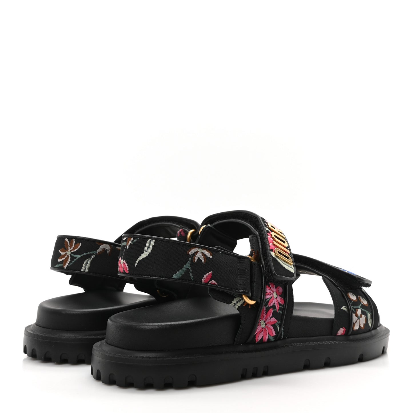 Technical Fabric Petites Fleurs Print Dioract Sandals 37 Black Multicolor