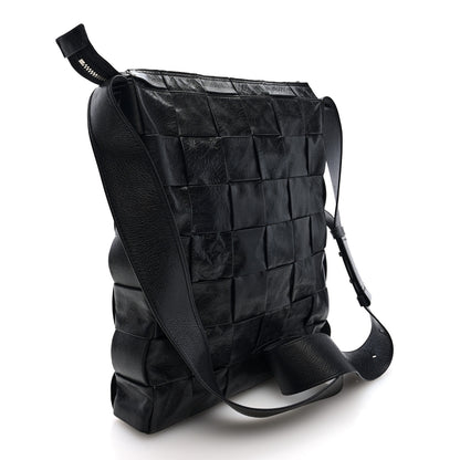 Bottega Veneta Paper Calfskin Maxi Intrecciato Cassette Messenger Black 4 of 10