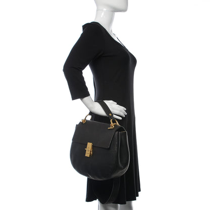 Chloe Grained Lambskin Large Drew Shoulder Bag Black 3 of 8