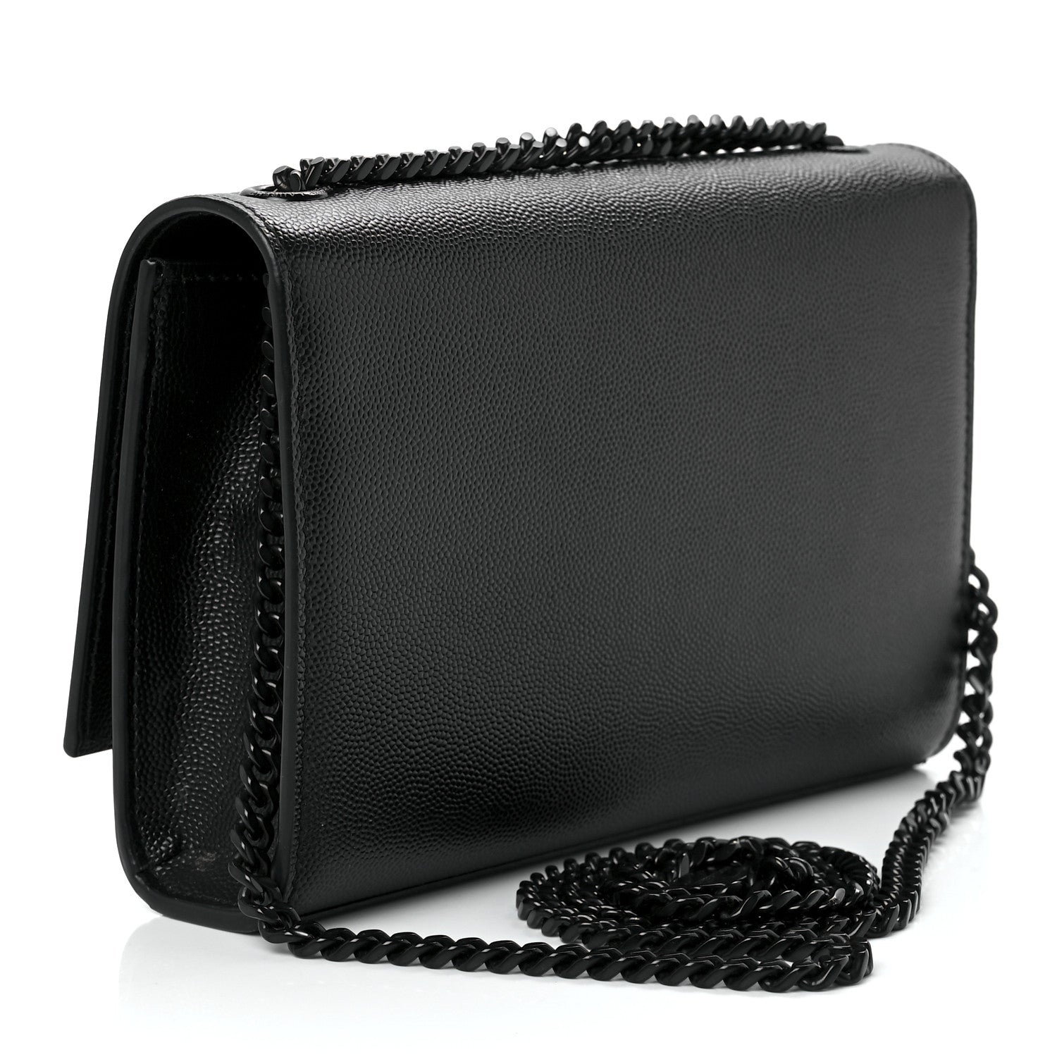 Saint Laurent Grain De Poudre Small Monogram Kate Satchel Black 3 of 11