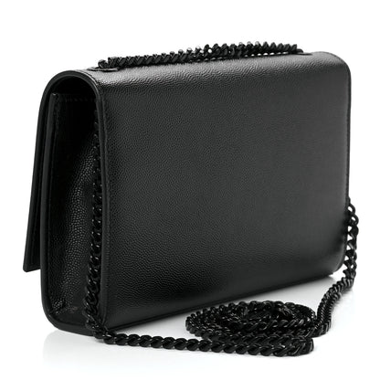 Saint Laurent Grain De Poudre Small Monogram Kate Satchel Black 3 of 11