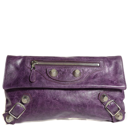 Balenciaga Agneau Giant 21 Silver Hardware Envelope Clutch Raisin 1 of 11