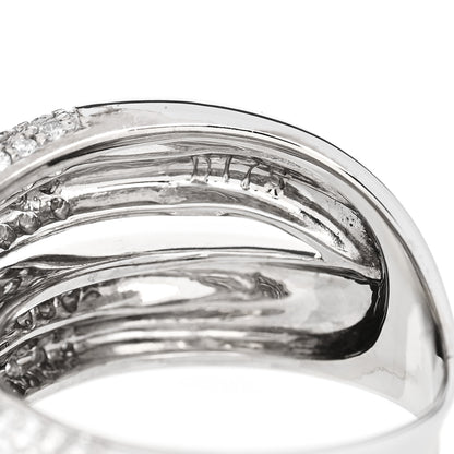 Parker & West by FASHIONPHILE 18K White Gold Diamond 1.75ctw Crossover Band Ring 58 8.25 9 of 11