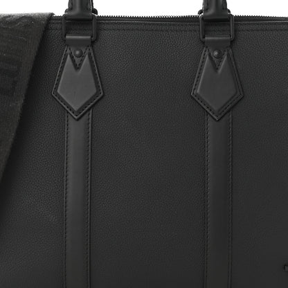 Louis Vuitton Calfskin Aerogram Takeoff Briefcase Black 7 of 11
