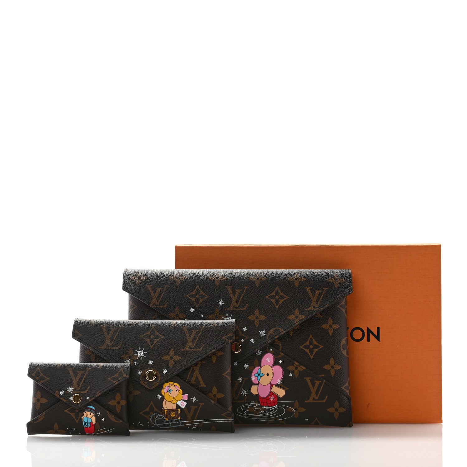 Louis Vuitton Monogram 2023 Christmas Animation Kirigami Pochette Set 10 of 10