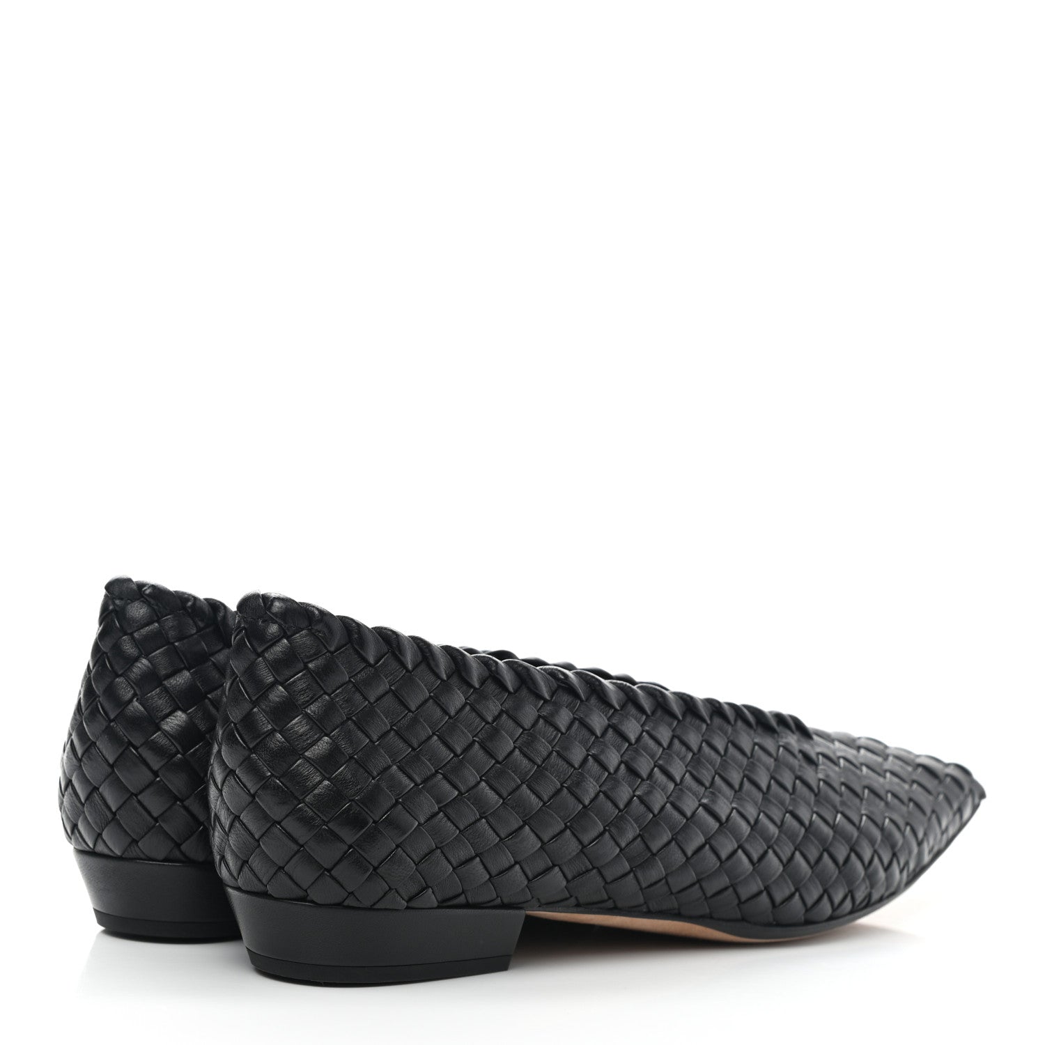 Bottega Veneta Nappa Intrecciato Almond Flats 40.5 Black 4 of 7