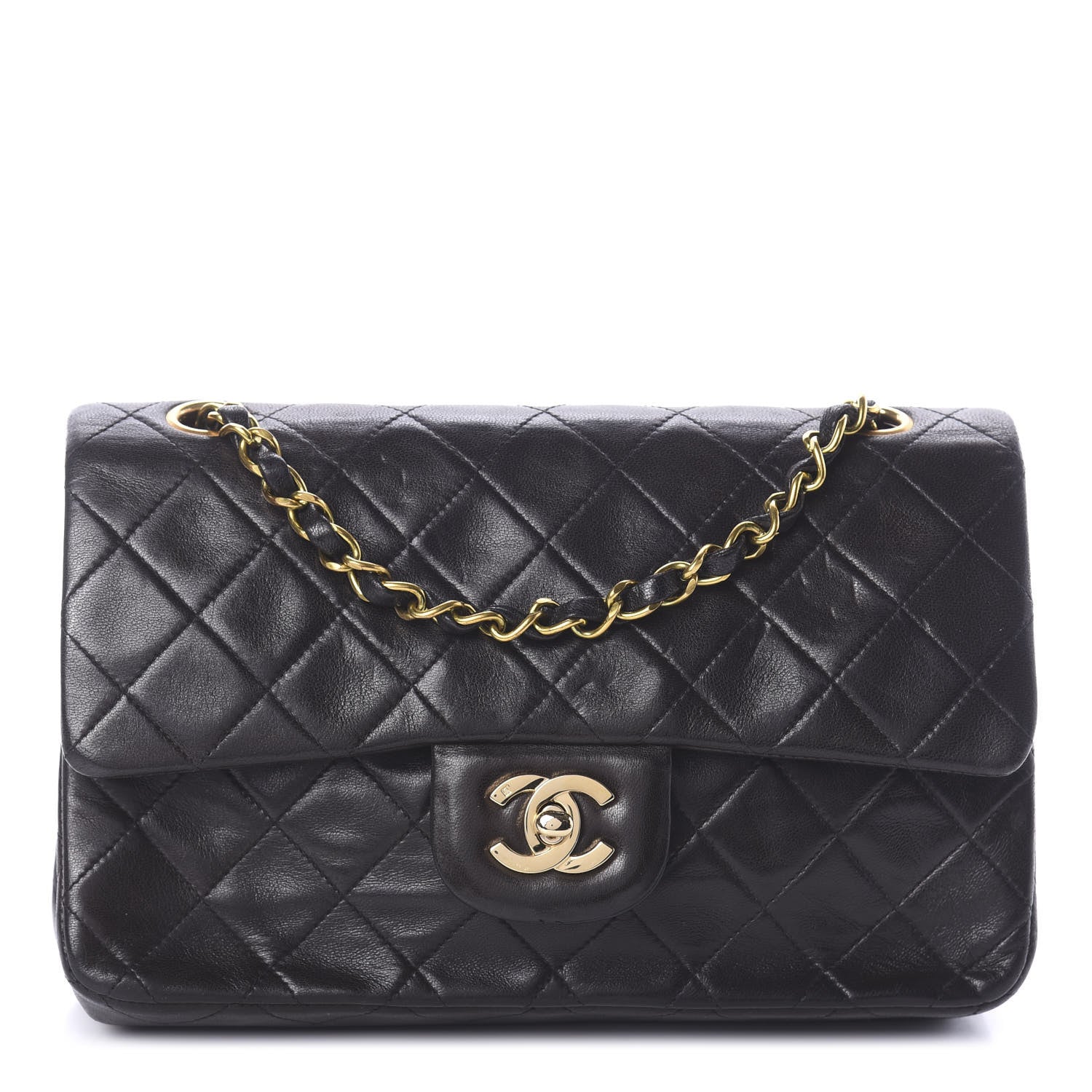 Chanel Lambskin Quilted Small Double Flap Black 1 of 10