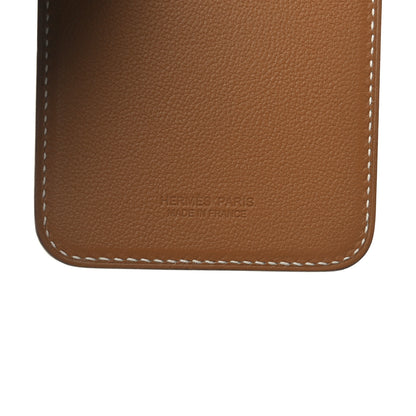 Hermes Swift Stitched Faubourg MagSafe Card Holder Gold Bleu De France Orange 5 of 7