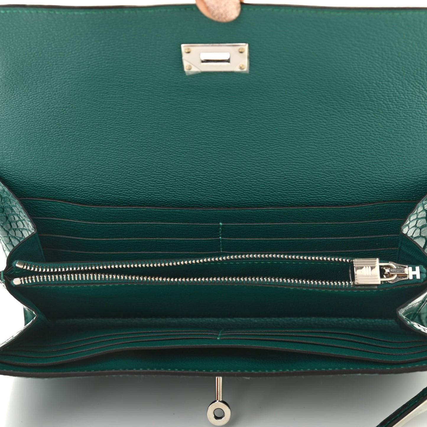 Matte Alligator Kelly Longue Wallet Malachite