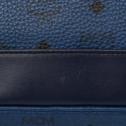 MCM Visetos Medium Stark Backpack Navy Blue 11 of 11