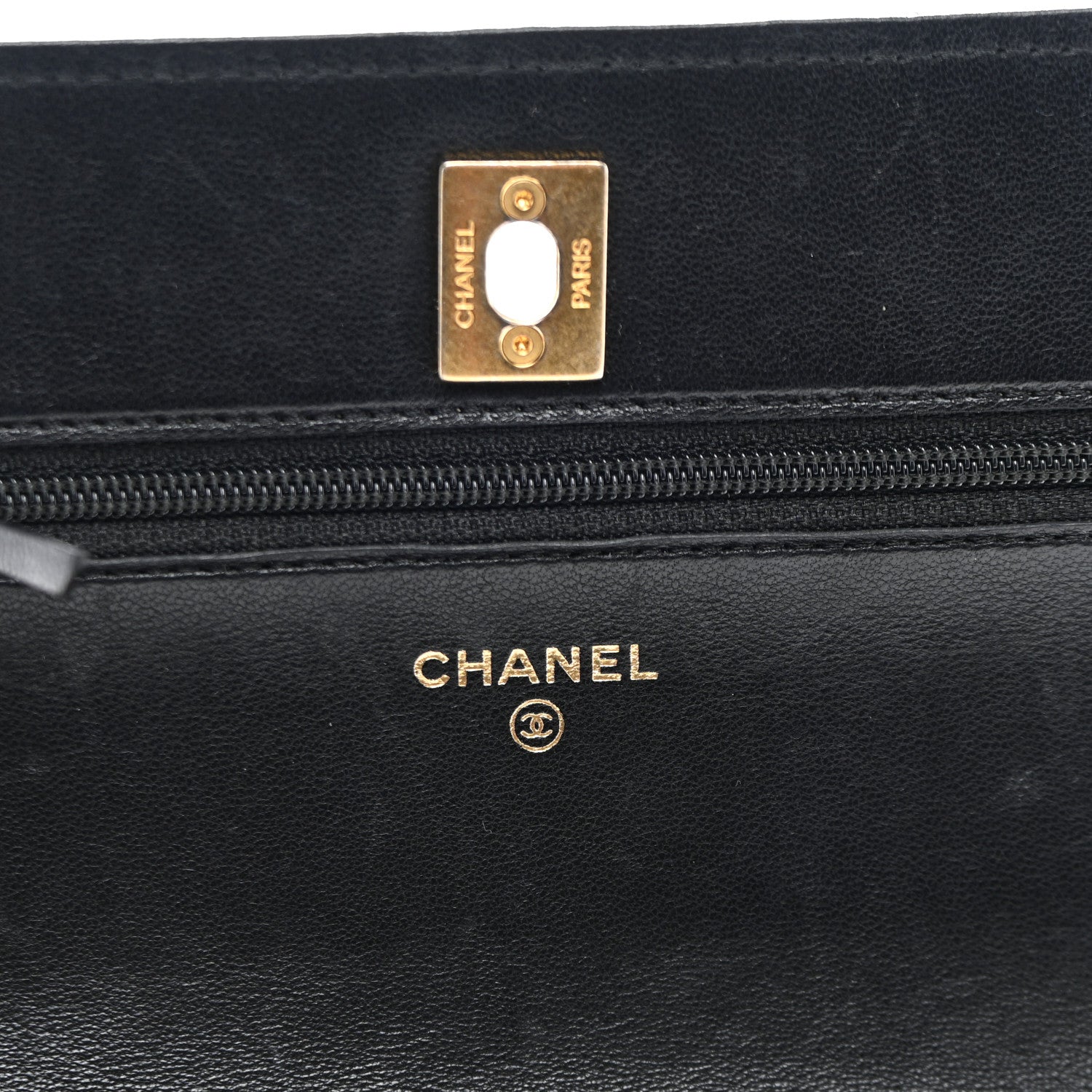 Chanel Lambskin Quilted CC Pearl Crush Wallet on Chain WOC Black 6 of 12