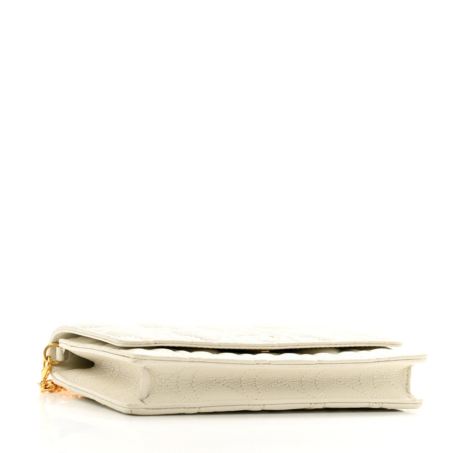 Supple Calfskin Caro Pouch with Chain Latte