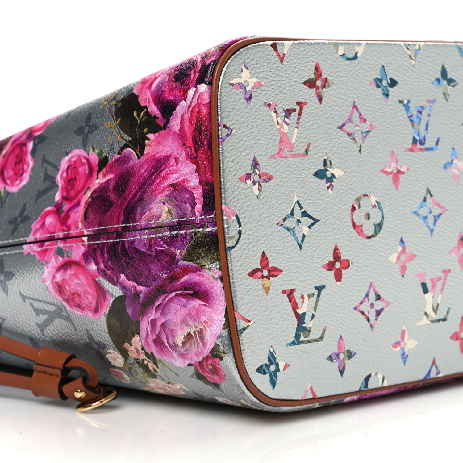 Louis Vuitton Metallic Monogram LV Garden Neverfull MM Silver 10 of 11