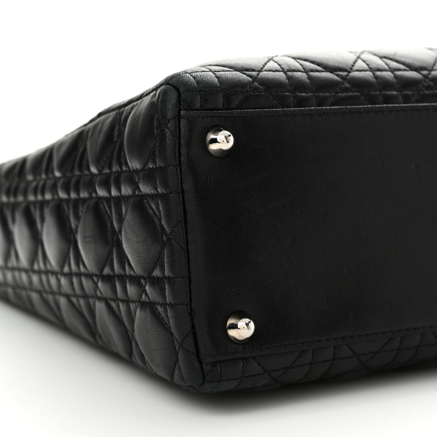 Christian Dior Lambskin Cannage Large Lady Dior Black 9 of 15