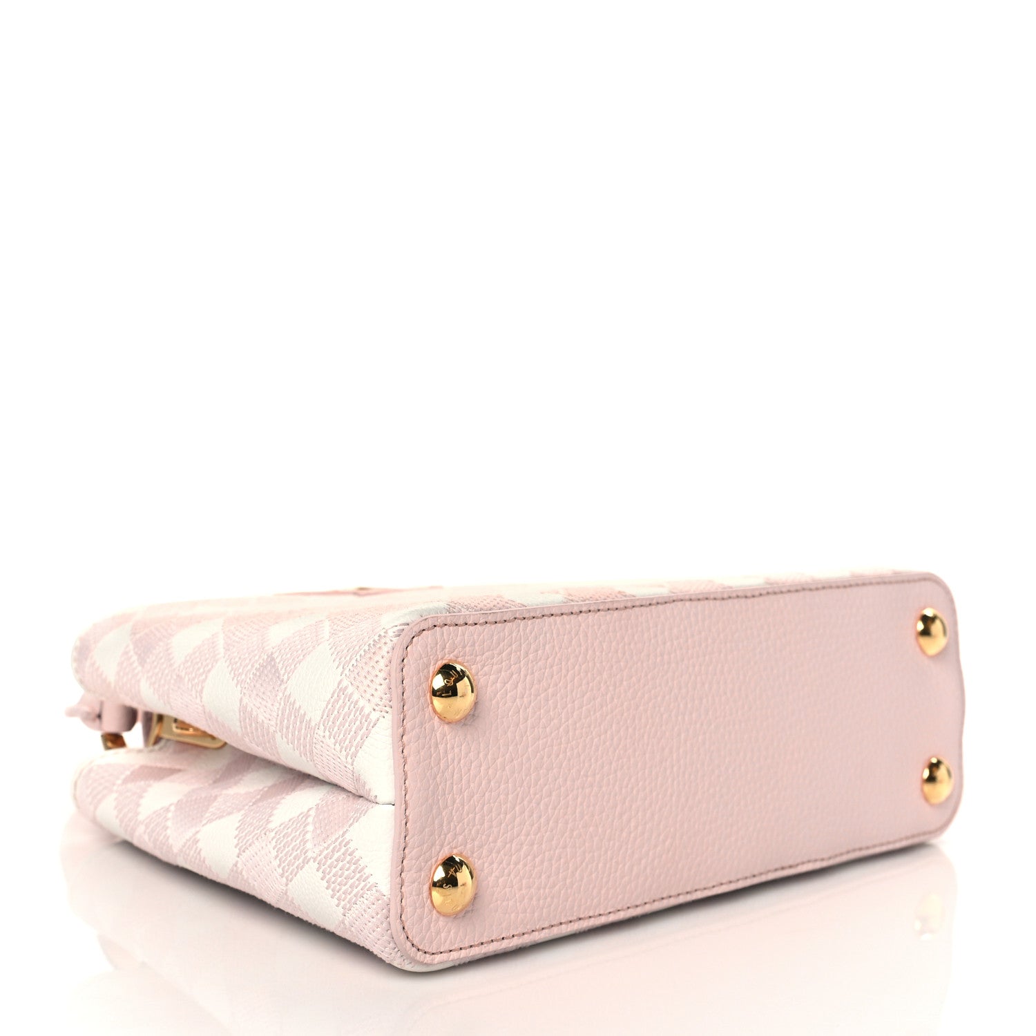 Louis Vuitton Taurillon Embroidered Vichy Capucines BB Light Pink 4 of 9