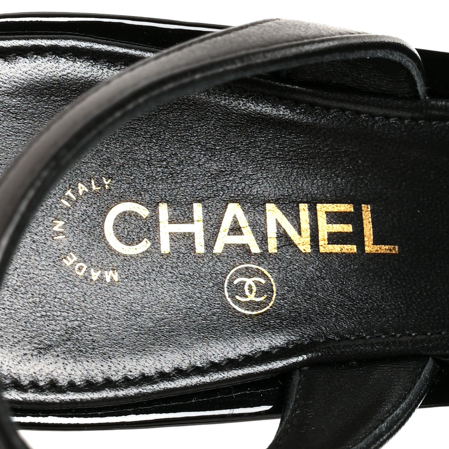 Chanel Lambskin Patent Cap Toe CC Apple Slingback Pumps 38 Black 7 of 10