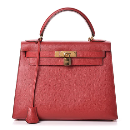 Hermes Courchevel Kelly Sellier 28 Rouge Vif 1 of 17