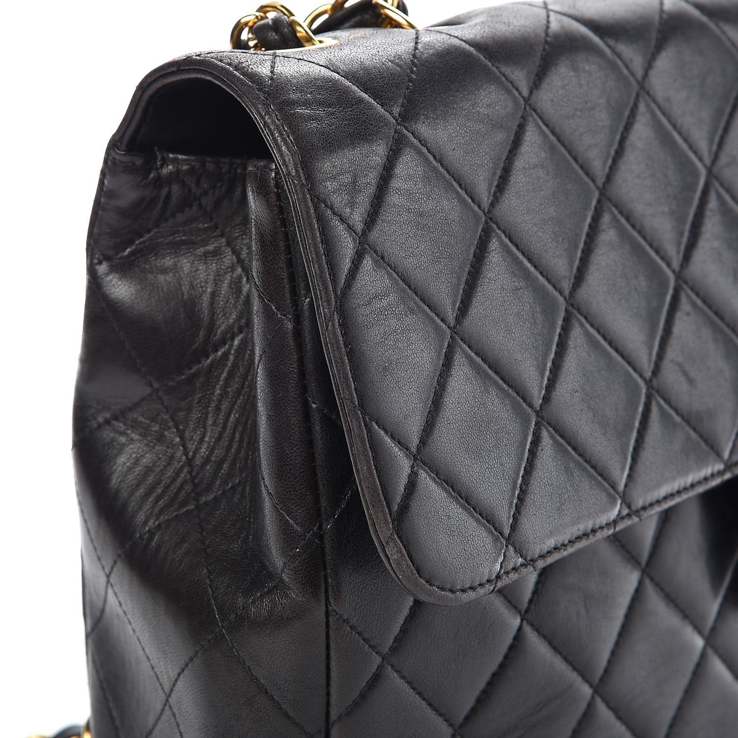 Chanel Lambskin Quilted Jumbo Single Flap Black 15 of 21