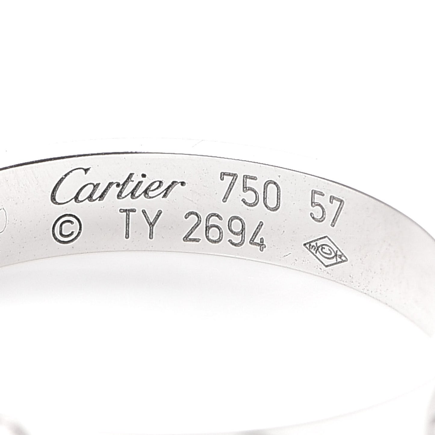 18K White Gold 3.5mm LOVE Wedding Band Ring 57 8