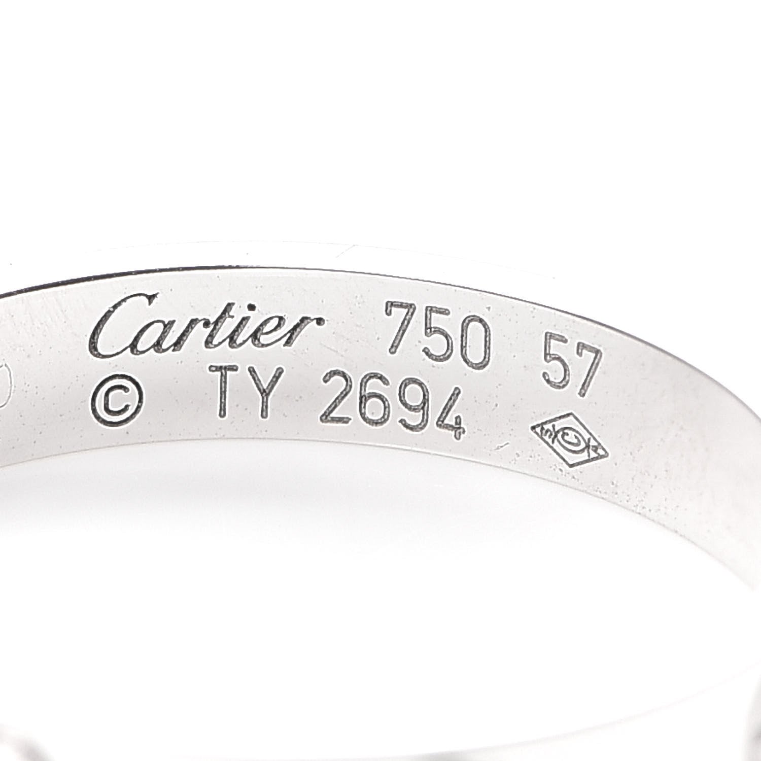 Cartier 18K White Gold 3.5mm LOVE Wedding Band Ring 57 8 4 of 4