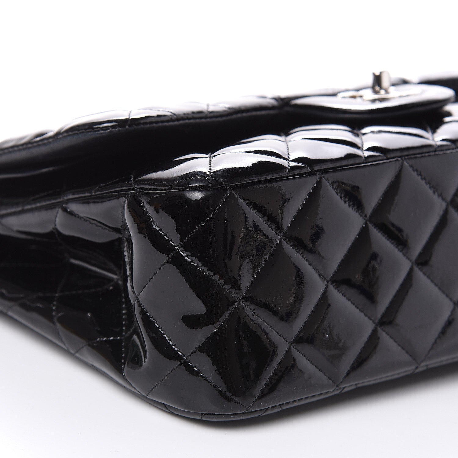 Chanel Patent Quilted Jumbo Double Flap Black 8 of 19