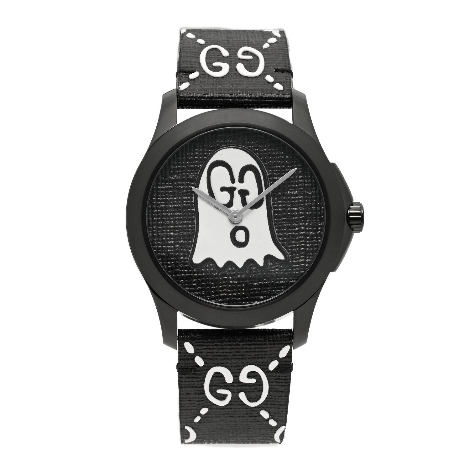 Gucci PVD Stainless Steel Canvas 38mm G-Timeless Ghost Quartz Watch Black 1 of 4