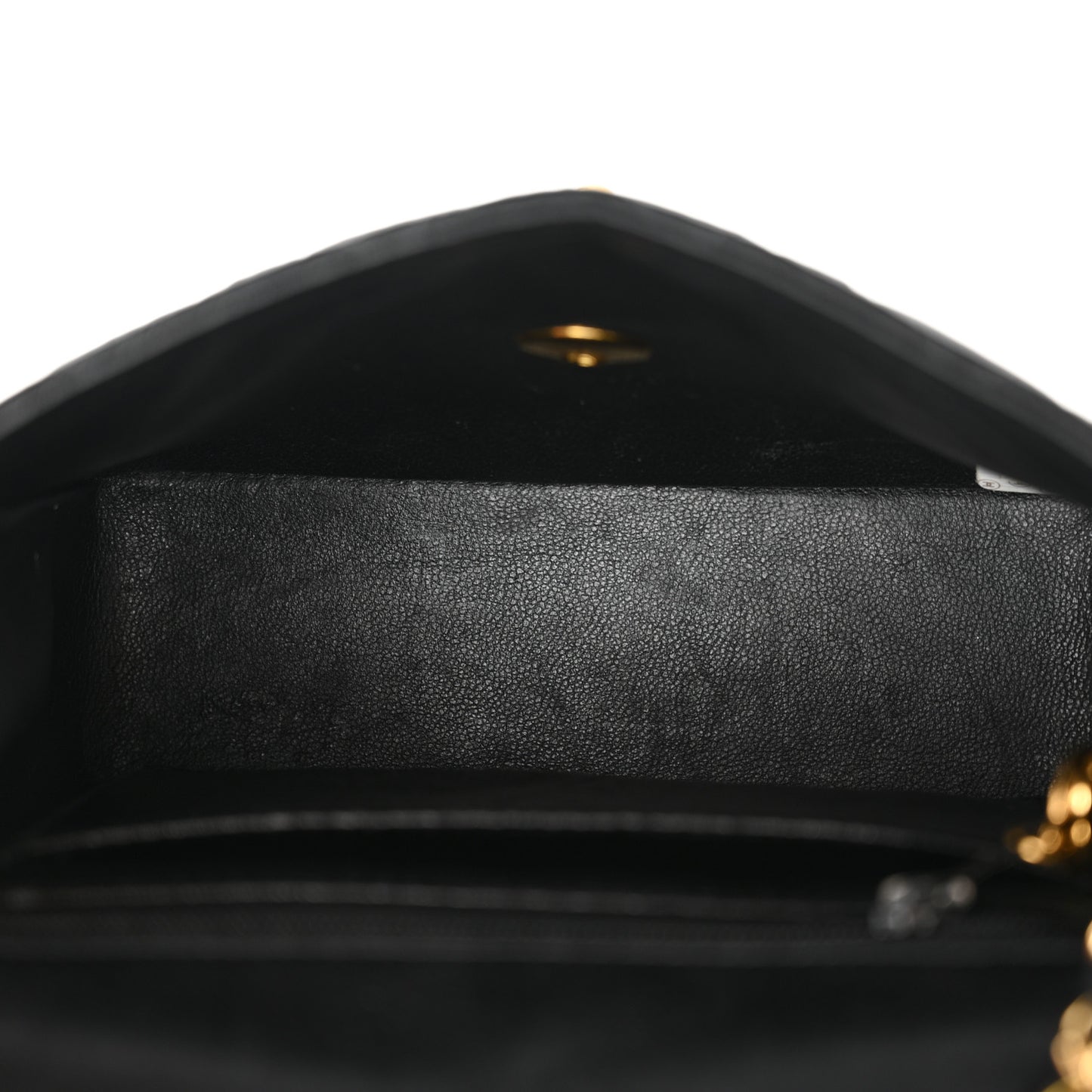 Satin Quilted Mini Square Flap Black