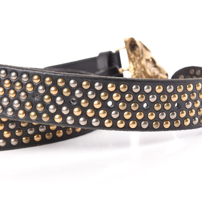 Gucci Calfskin Studded Feline Belt 90 36 Black 5 of 6