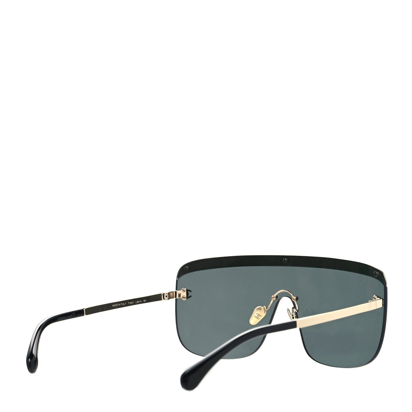 Metal Shield Sunglasses Gold Grey