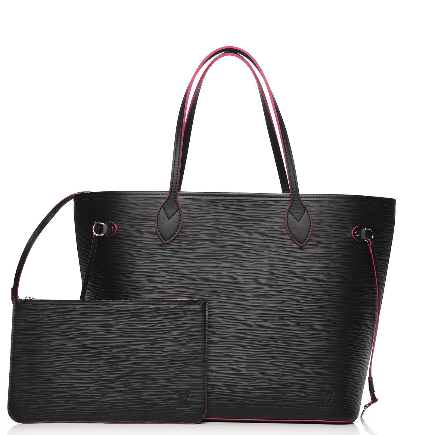 Epi Neverfull MM Black Hot Pink