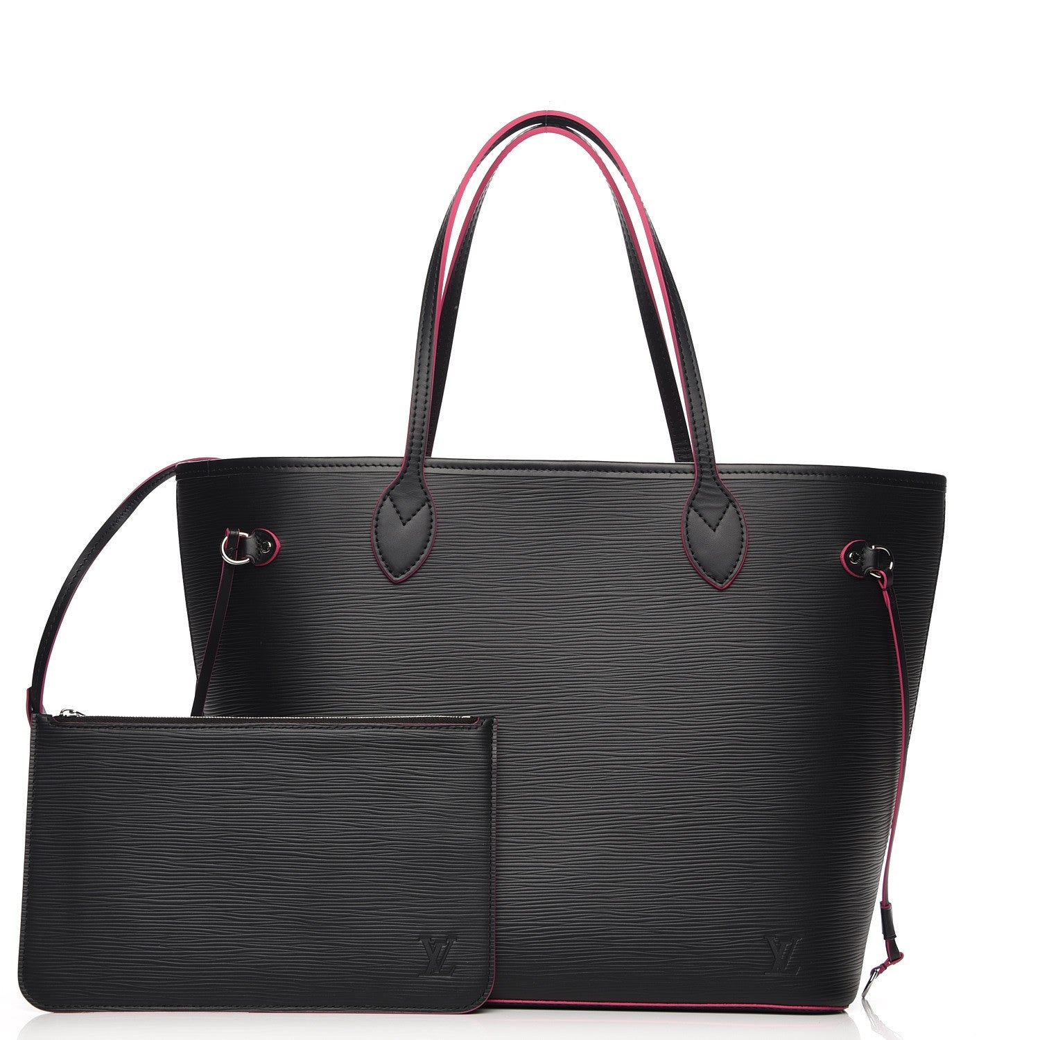 Louis Vuitton Epi Neverfull MM Black Hot Pink 1 of 8
