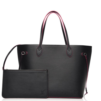Louis Vuitton Epi Neverfull MM Black Hot Pink 1 of 8
