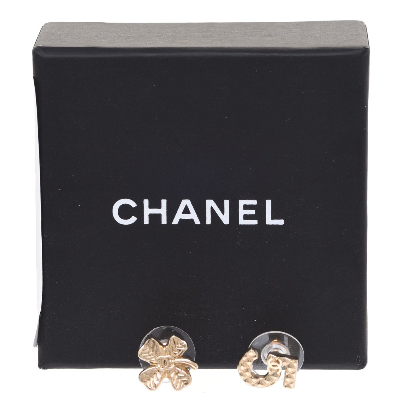 No 5 Clover CC Earrings Gold